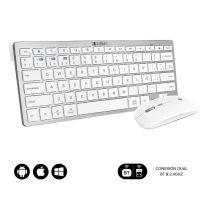 Pack Teclado+Raton Multidispositivo Compacto Plateado/Blanco SUBBLIM