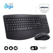 Pack Teclado+Raton Ergonomico OFFICE PROWAVE Negro SUBBLIM