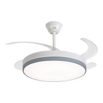 Ventilador de techo con aspas retráctiles, blanco, 6 velocidades, HTW blanco