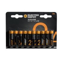 Pack pilas ELECTRO DEPOT Alkaline LR06 AA x 10 uds