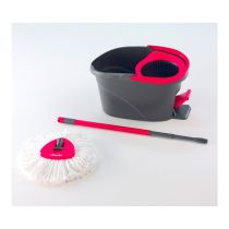 Kit fregona c/palo telescópico + cubo escurridor VILEDA clean&wring