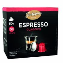 Caja de 50 cápsulas compatibles Nespresso FORTISSIMO Expresso clásico Caja de 50 cápsulas compatibles Nespresso FORTISSIMO Expresso clásico