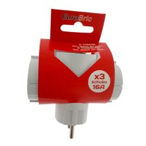 Adaptador EUROBRIC triple schuko blanco blist.16a-250v