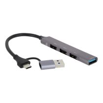 HUB EDENWOOD USB-C (+adapt) -> 4 puertos