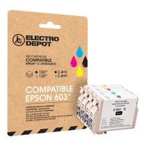 Cartucho de tinta ELECTRO DEPOT compatible EPSON E603 pack negro y color