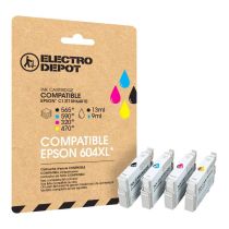 Cartucho de tinta ELECTRO DEPOT E604XL negro y colores compatible con EPSON Expression Home XP pack