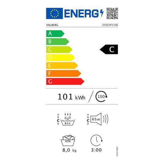 Secadora Bomba de Calor 8kg clase C  VALBERG DHP 8 C S566C