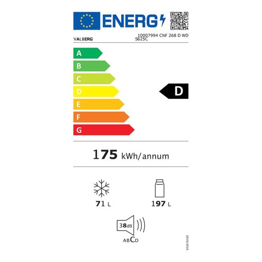 Frigorifico Combi No Frost 268L VALBERG CNF 268 D S625C silver