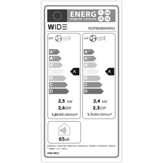 Aire Acondicionado Portátil con Bomba de Calor WIDE 20M² 9000BTU REVERSIBLE