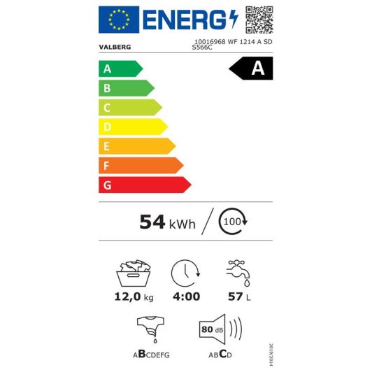 LAVADORA VALBERG WF 1214 A SD S566C