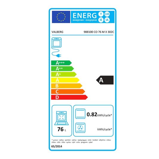 Horno integrable convección VALBERG CO 76 C X 302C