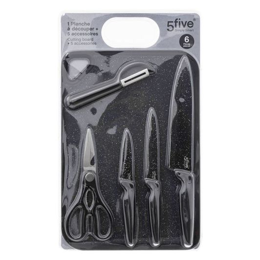 Juego de tabla de cortar y cuchillos