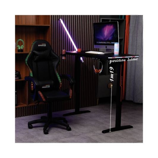 Mesa Gaming eléctrica ajustable con LEDs RGB AMSTRAD