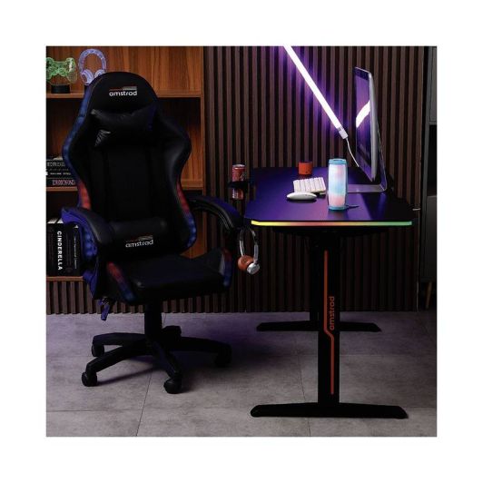 Mesa Gaming eléctrica ajustable con LEDs RGB AMSTRAD