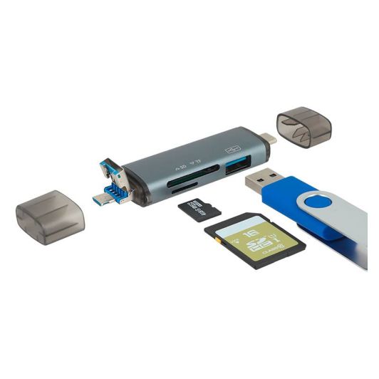 Lector de tarjetas multifunción SEDEA 6 en 1 - USB - USB-C