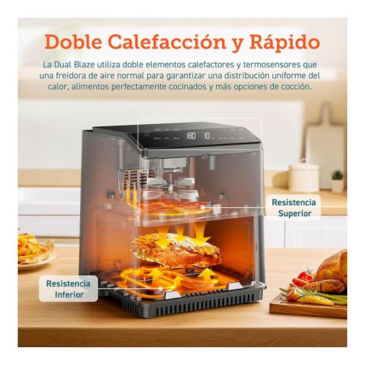 Freidora de Aire Airfry 6,4L 1700w COSORI Dual Blaze Chef Edition Gris 