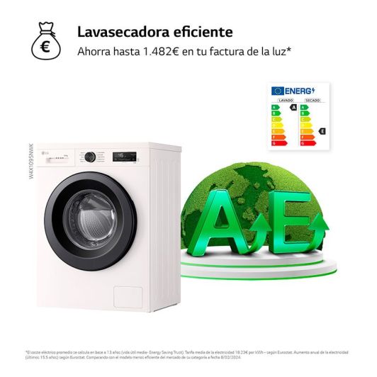 Lavadora Secadora 9+5kg LG W4X1095NWK