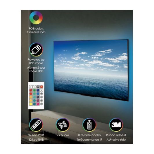 Tira LED ELECTRO DEPOT 2x50CM-32LED-USB