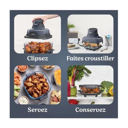 Freidora sin aire Airfry NINJA Crispi 4 en 1 con base de vidrio 1700w