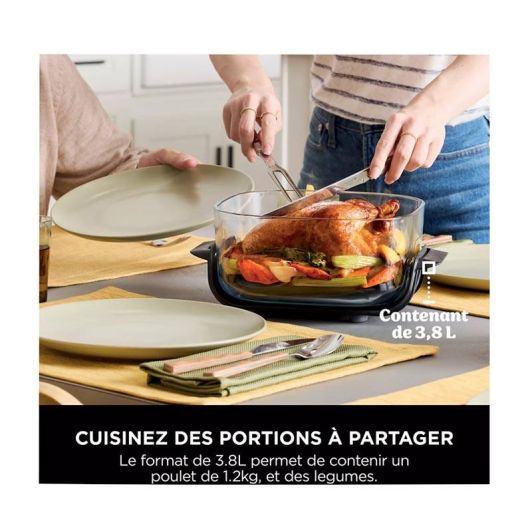 Freidora sin aire Airfry NINJA Crispi 4 en 1 con base de vidrio 1700w