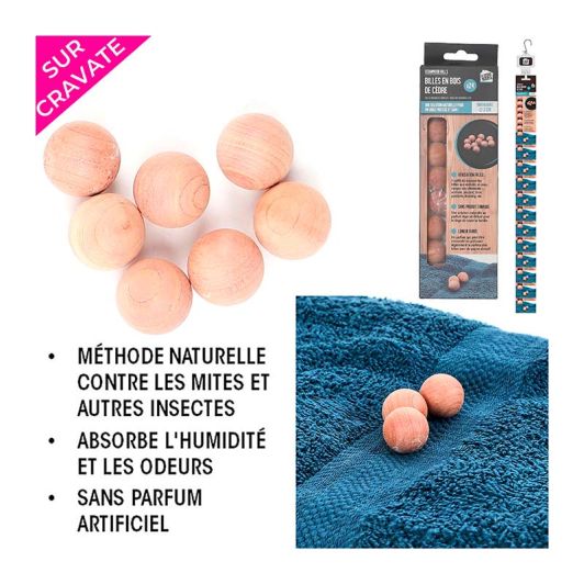 Canicas bois de cèdre anti mites x24