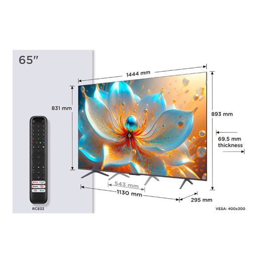 Smart TV TCL 65 Pulgadas QLED 4K UHD 144Hz Google TV HDR10 + Dolby Atmos 65QLED810K