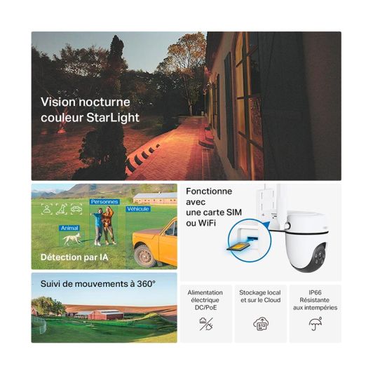 Cámara de vigilancia motorizada TAPO 4G 1080p