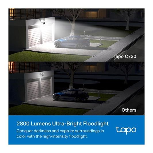 Cámara de vigilancia con proyector TAPO C720 de 4 MP y resolución 2K+