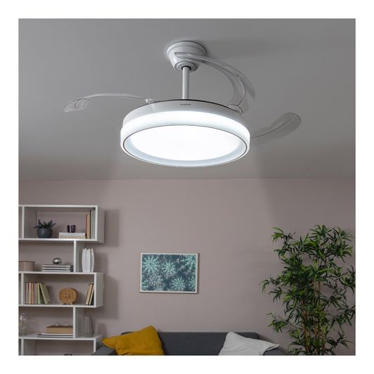 VENTILADOR DE TECHO CON ASPAS RECTRÁCTILES INNOVAGOODS BLANCO 
