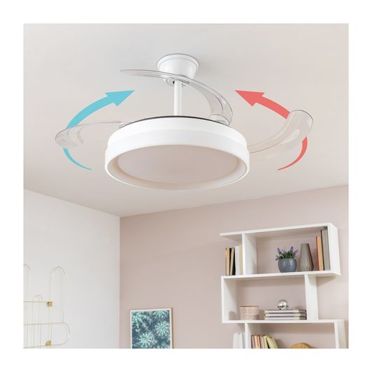 VENTILADOR DE TECHO CON ASPAS RECTRÁCTILES INNOVAGOODS BLANCO 