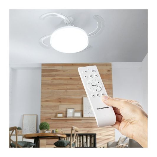 VENTILADOR DE TECHO CON ASPAS RECTRÁCTILES INNOVAGOODS BLANCO 