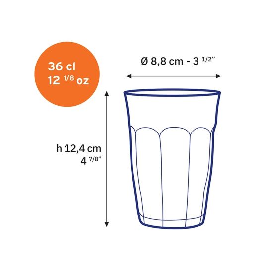 Vaso DURALEX 36cl x6 Picardie