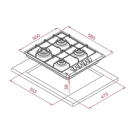 Placa Gas TEKA HLX 640 KL Inox