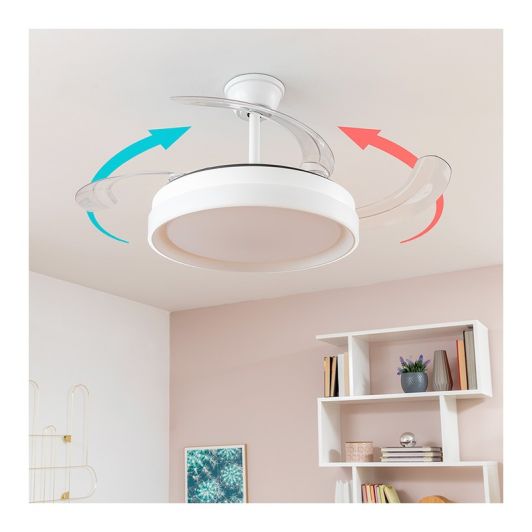 VENTILATEUR DE TECHO CON ASPAS RETRÁCTILES INNOVAGOODS V0103989 Color Blanco y Madera