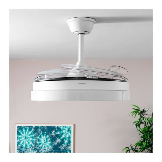 VENTILATEUR DE TECHO CON ASPAS RETRÁCTILES INNOVAGOODS V0103989 Color Blanco y Madera