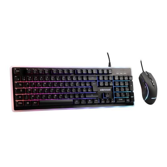 Pack Gaming Edenwood 2en1 : Teclado retro iluminado Español y ratón de alta precisión