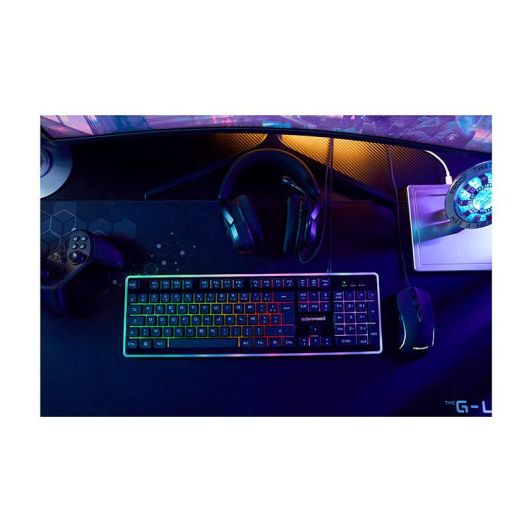 Pack Gaming Edenwood 2en1 : Teclado retro iluminado Español y ratón de alta precisión