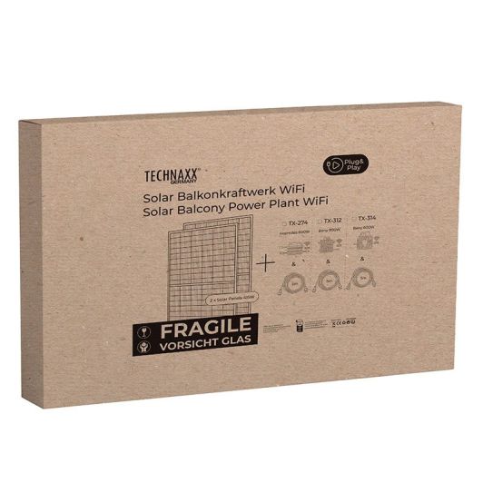 Kit Panel Solar 800W Plug&Play 2 x 420w Technaxx WiFi TX-274