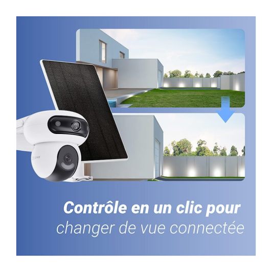 Cámara de vigilancia EZVIZ HB90 de 4 MP y resolución 2K+ con alimentación por batería y panel solar