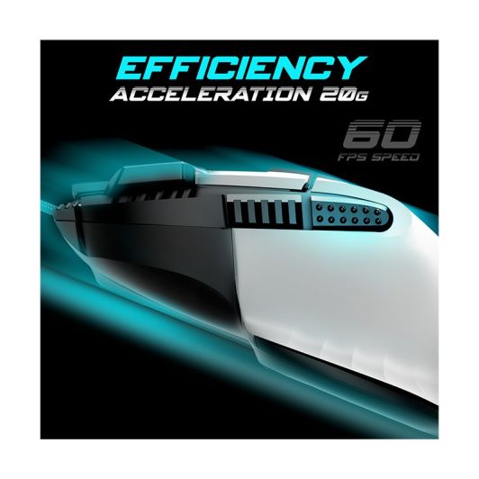 Ratón gaming SPIRIT OF GAMER PRO M5 con cable blanco de 12800 DPI