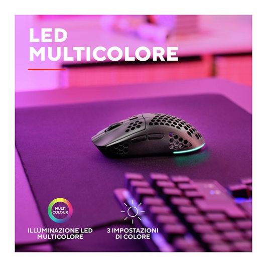Ratón inalámbrico gaming TRUST HELOX, negro, 4800 DPI, ultraligero