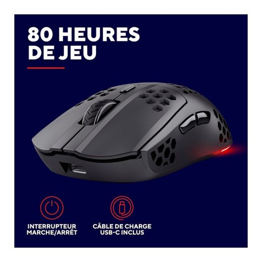 Ratón inalámbrico gaming TRUST HELOX, negro, 4800 DPI, ultraligero
