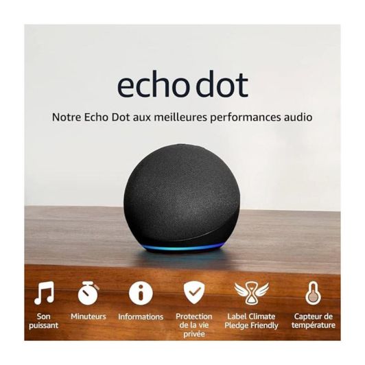 Altavoz inteligente Amazon Echo Dot de 5.ª generación, color negro