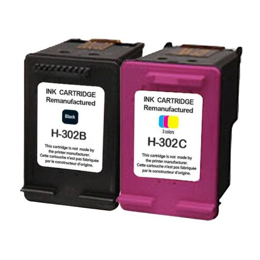 Cartucho de tinta negra y color HP H 302 compatible con ELECTRO DEPOT