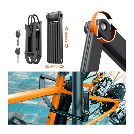 Candado plegable CASR con soporte para bicicleta y patinete