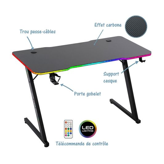 Escritorio AMSTRAD AMS-DESK40-LED ASTRA