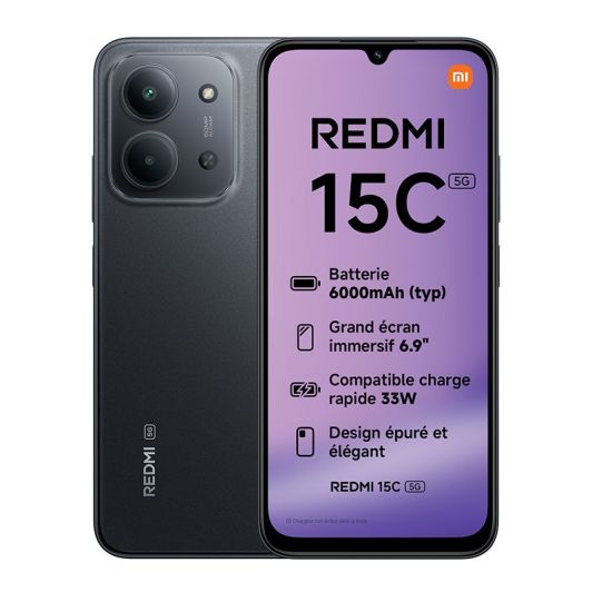 Teléfono Movil XIAOMI Redmi 15C 256Gb 5G Negro