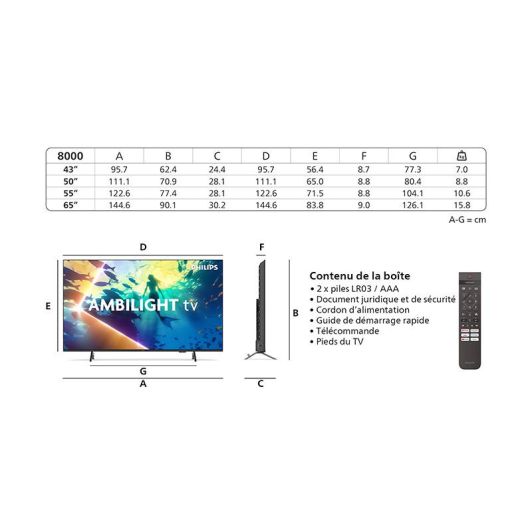 TV PHILIPS 43PUS8000 Ambilight