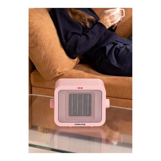 CREATE WARM BOX Calefactor Cerámico Rosa Pastel/Calefactor Portátil 1500w