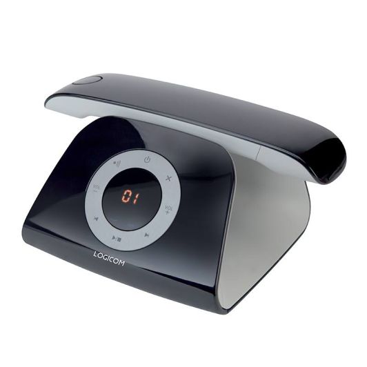 Teléfono inalámbrico LOGICOM RETRO 2 con contestador automático - Negro